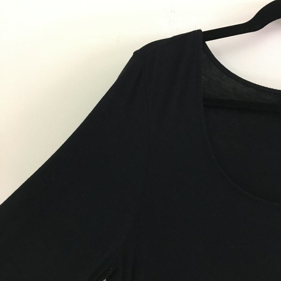 J Jill Black Round Neck Top Stretch Thin Lt weight - Picture 3 of 12
